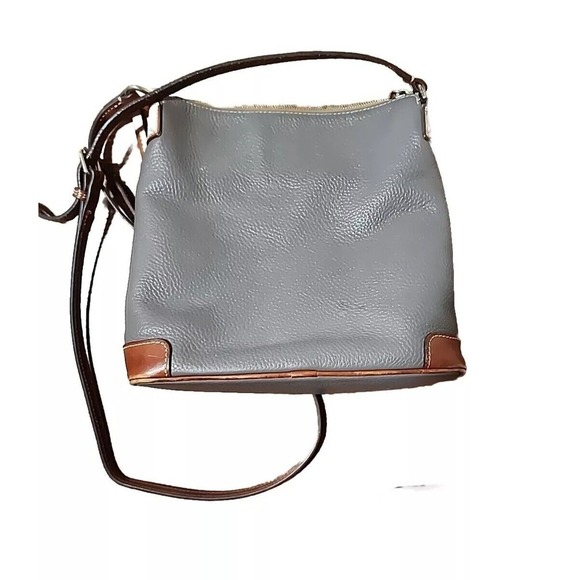 Dooney & Bourke Pebble Grain Small Tassel Crossbody Shoulder Bag Taupe Excellent - Picture 4 of 10